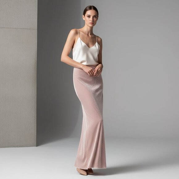 NWT $128 ANTHROPOLOGIE the Tilde velvet maxi slip skirt XS - Picture 11 of 11